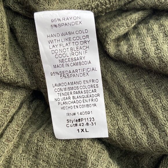 42Pops Olive Green lightweight sweater 4X NWOT - Picture 6 of 6